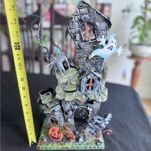 Halloween Metal  Haunted House Tea Light Candle Holder